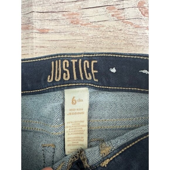 Girls Justice mid rise Jeggings 6 slim - Picture 2 of 2